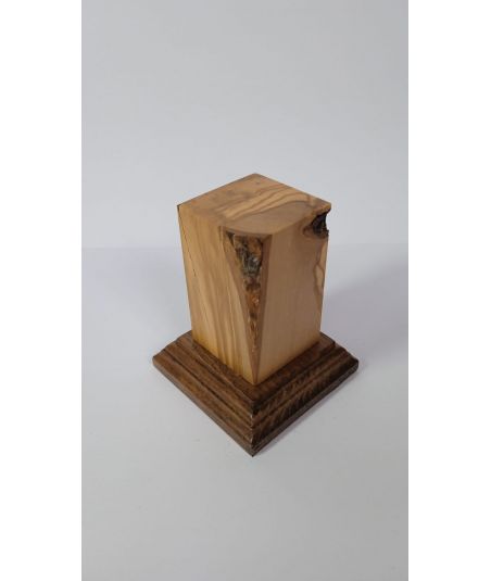 OLIVE WOOD PEDESTAL BASE WITH OLIVE 3x3x6,5