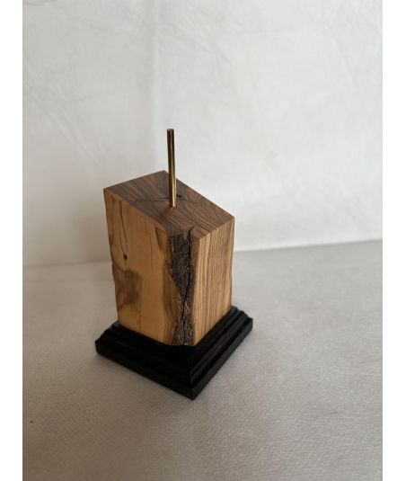 Peana pedestal busto madera de olivo 4x4x8