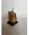 Bust pedestal base olive wood 4x4x6.5
