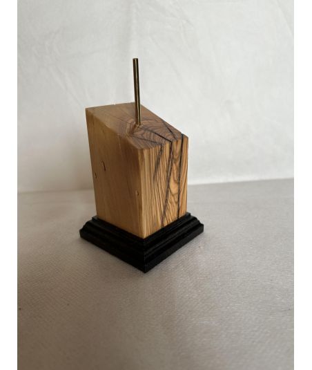 Bust pedestal base olive wood 4x4x8,5