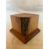 OLIVE WOOD PEDESTAL BASE WITH OLIVE 6x6x6,5