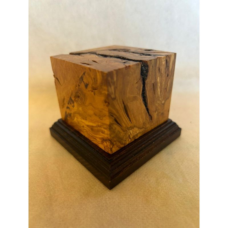 PEANA MADERA DE OLIVO CON BASE DE OLIVO 6x6x6,5