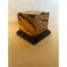 OLIVE WOOD PEDESTAL BASE WITH OLIVE 6x6x6,5