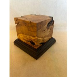 OLIVE WOOD PEDESTAL BASE WITH OLIVE 6x6x6,5