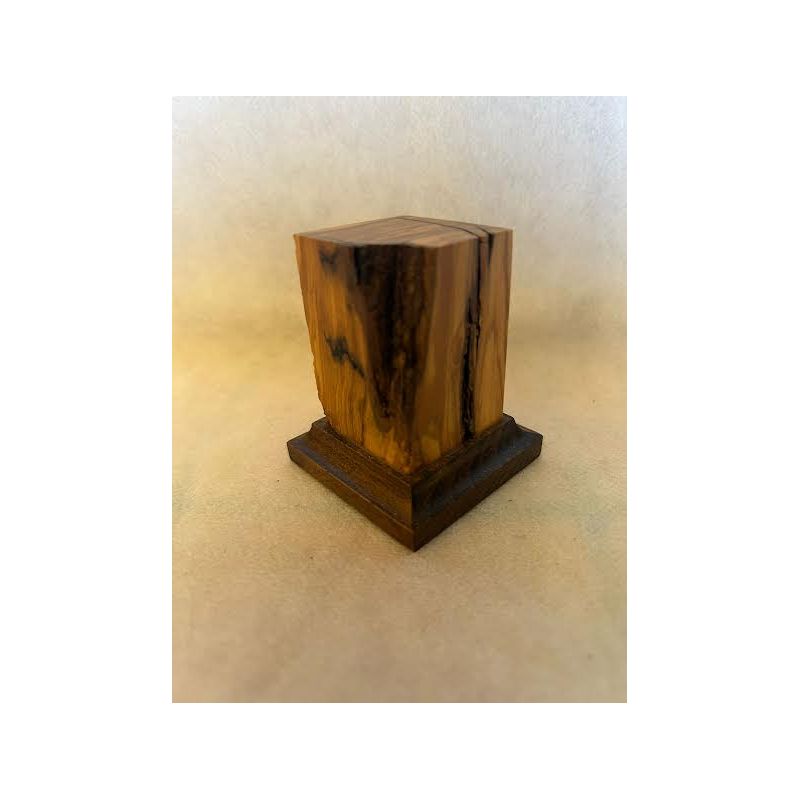 OLIVE WOOD PEDESTAL BASE WITH OLIVE 7x7x6,5
