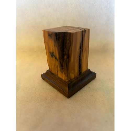 OLIVE WOOD PEDESTAL BASE WITH OLIVE 7x7x6,5