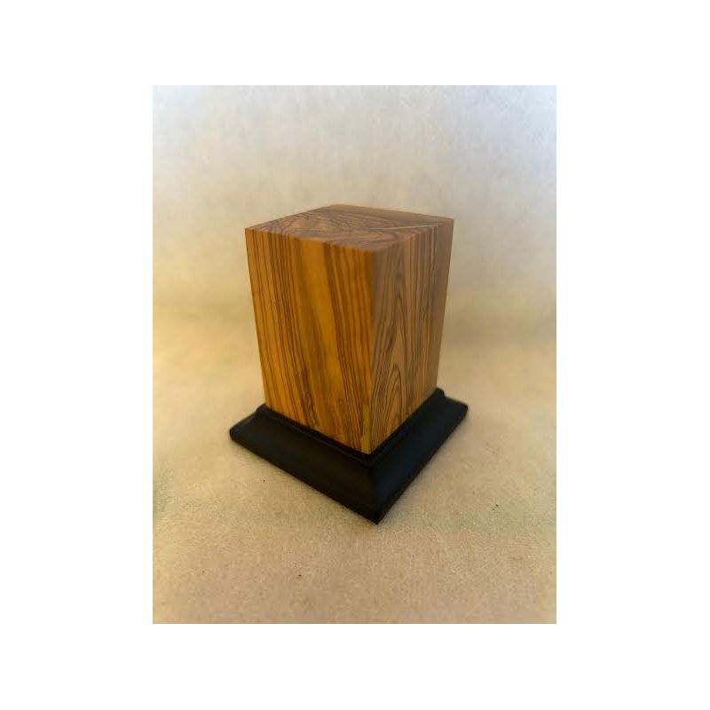 OLIVE WOOD PEDESTAL BASE WITH OLIVE 7x7x6,5