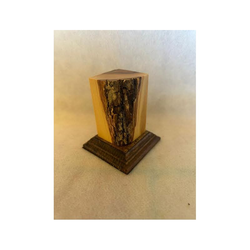 OLIVE WOOD PEDESTAL BASE WITH OLIVE 3x3x6,5