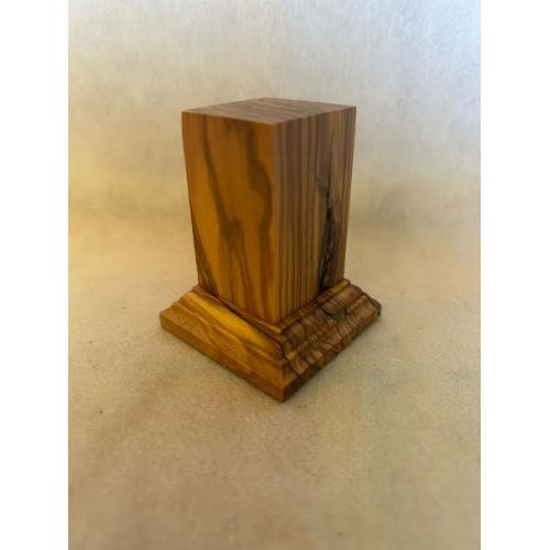 OLIVE WOOD PEDESTAL BASE WITH OLIVE 3x3x6,5