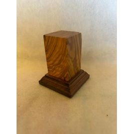 OLIVE WOOD PEDESTAL BASE WITH OLIVE 3x3x6,5