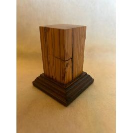 OLIVE WOOD PEDESTAL BASE WITH OLIVE 3x3x6,5