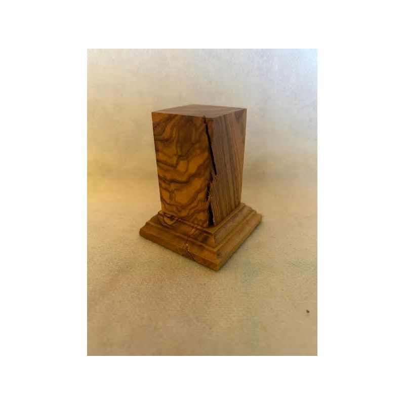 OLIVE WOOD PEDESTAL BASE WITH OLIVE 3x3x6,5
