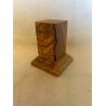 OLIVE WOOD PEDESTAL BASE WITH OLIVE 3x3x6,5