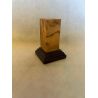 OLIVE WOOD PEDESTAL BASE WITH OLIVE 2,5x2,5x5,5