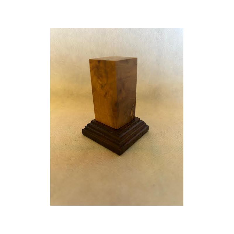 PEANA PEDESTAL MADERA DE OLIVO CON BASE DE OLIVO 2,5x2,5x5,5