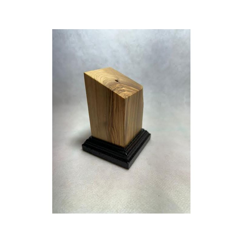 Bust pedestal base olive wood 4x4x8,5