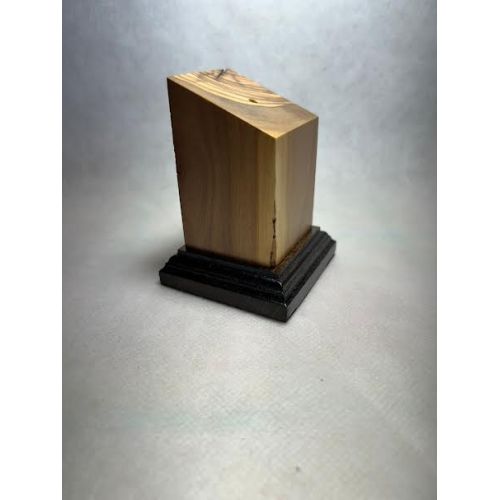 Bust pedestal base olive wood 4x4x8,5