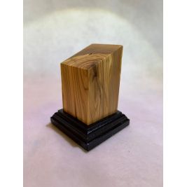 Bust pedestal base olive wood 4x4x6.5