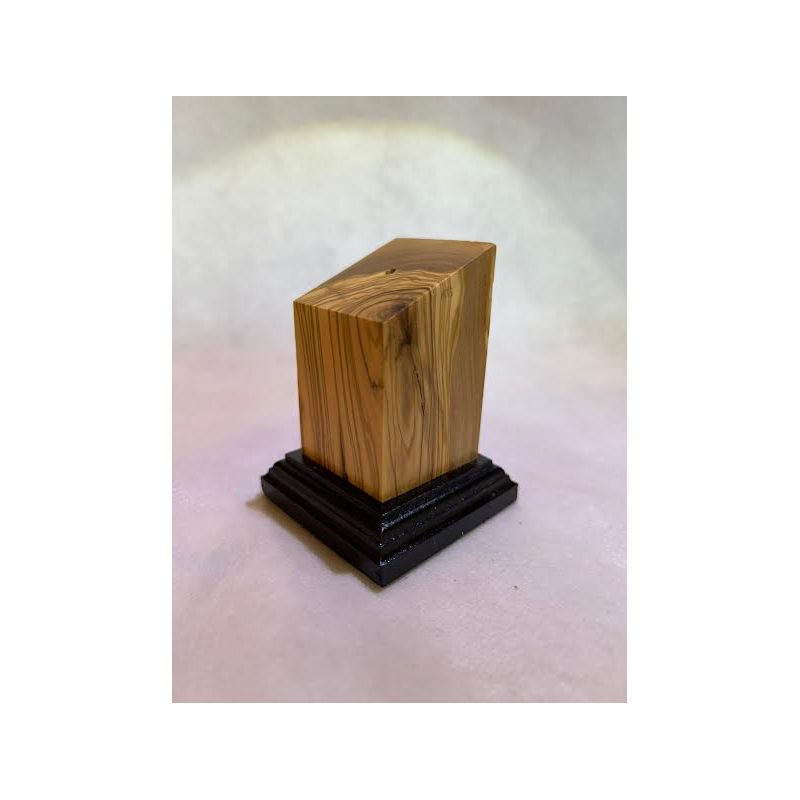 Bust pedestal base olive wood 4x4x6.5