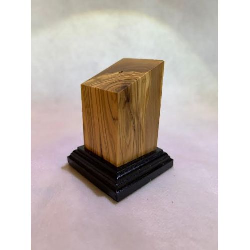 Bust pedestal base olive wood 4x4x6.5
