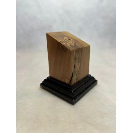 Bust pedestal base olive wood 4x4x6.5