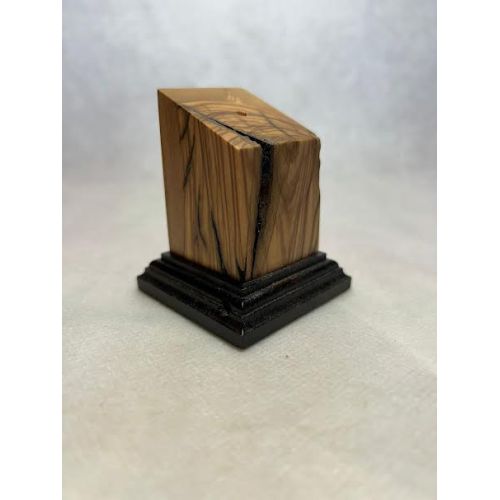 Bust pedestal base olive wood 4x4x6.5