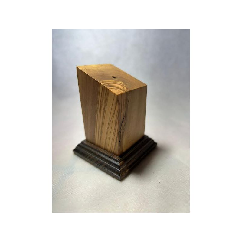 Bust pedestal base olive wood 4x4x8,5