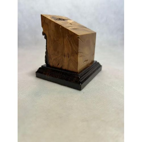 Bust pedestal base olive wood 4x4x8,5