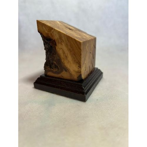 Bust pedestal base olive wood 4x4x6.5