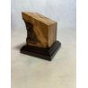 Bust pedestal base olive wood 4x4x6.5
