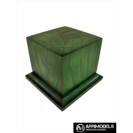 PEANA PEDESTAL MADERA ACABADO EN VERDE 6x6x6 PEANA PEDESTAL MADERA ACABADO EN VERDE 6x6x6