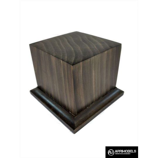 PEANA PEDESTAL MADERA ACABADO EN TABACO 6x6x6 PEANA PEDESTAL MADERA ACABADO EN TABACO 6x6x6