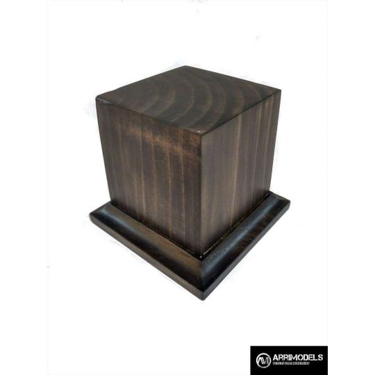 PEANA PEDESTAL MADERA ACABADO EN TABACO 5x5x6 PEANA PEDESTAL MADERA ACABADO EN TABACO 5x5x6
